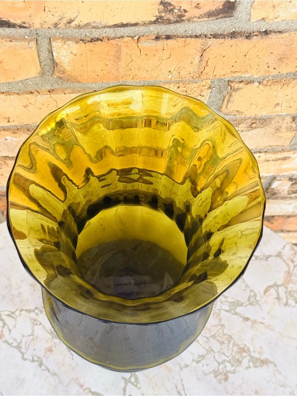 Vintage Italian Empoli Green Pedestal Vase